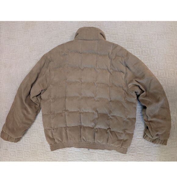 Outback Trading Company Jacket Mens XL Camel Tan Reversible Down Quilted - Picture 2 of 11